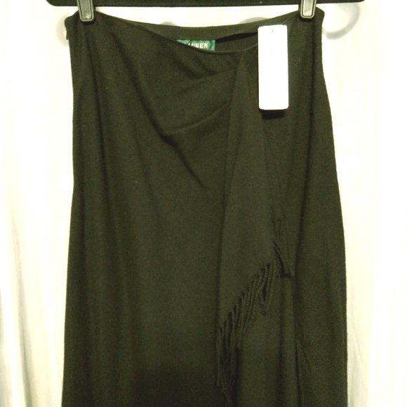 Lauren Ralph Lauren Wool Maxi Skirt Fringe $159